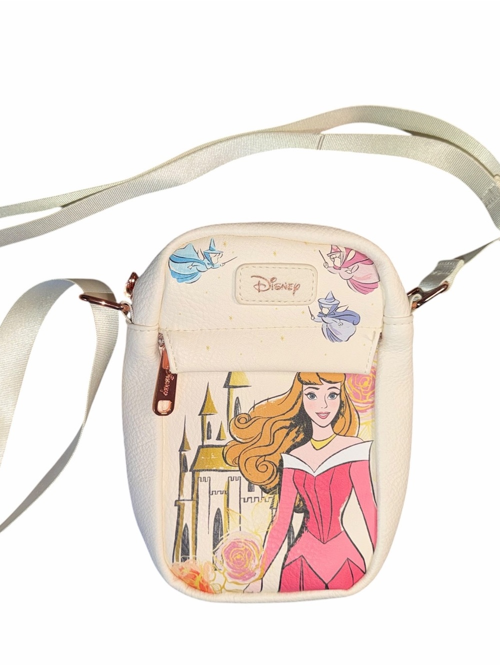 Disney BuckleDown Storybook Princess Aurora Sleeping Beauty Cream Crossbody Bag